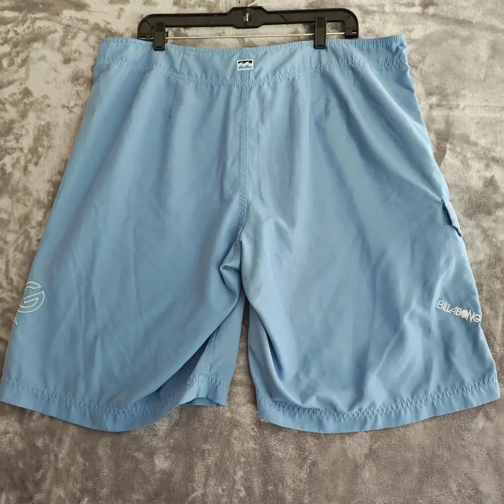 Billabong Board Shorts Mens 40 Blue Cargo Surf Swim Trunks Quick Dry Beach